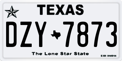 TX license plate DZY7873