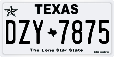 TX license plate DZY7875