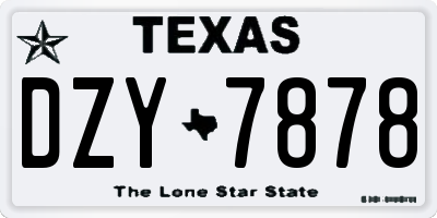 TX license plate DZY7878