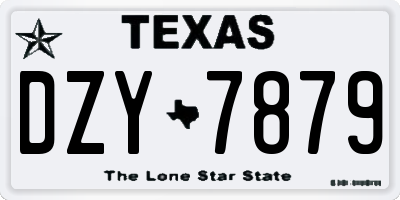TX license plate DZY7879