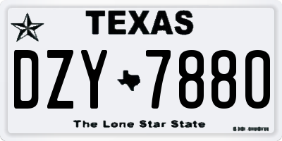 TX license plate DZY7880