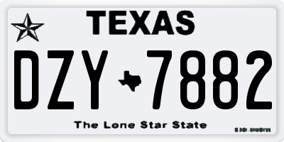 TX license plate DZY7882