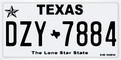 TX license plate DZY7884