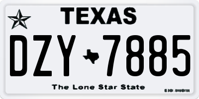 TX license plate DZY7885