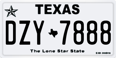 TX license plate DZY7888