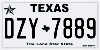 TX license plate DZY7889