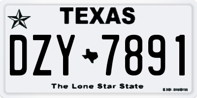 TX license plate DZY7891