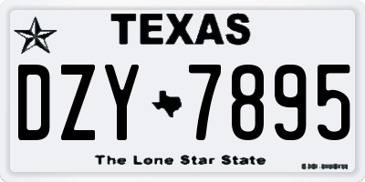 TX license plate DZY7895