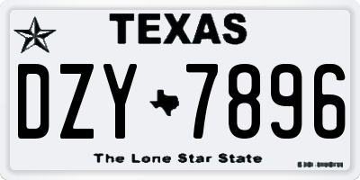 TX license plate DZY7896