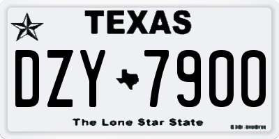 TX license plate DZY7900