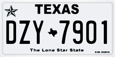 TX license plate DZY7901