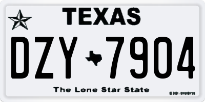 TX license plate DZY7904