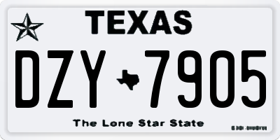 TX license plate DZY7905