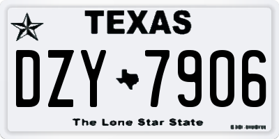 TX license plate DZY7906