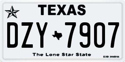 TX license plate DZY7907