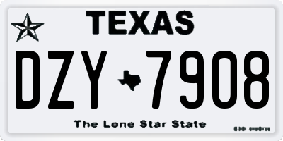 TX license plate DZY7908