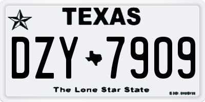 TX license plate DZY7909