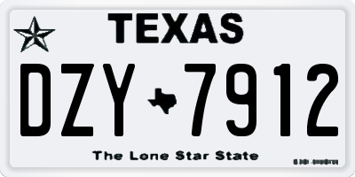 TX license plate DZY7912