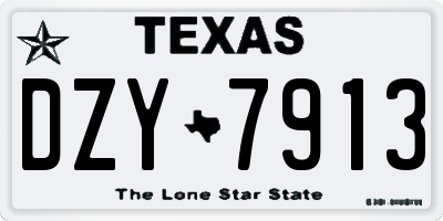 TX license plate DZY7913