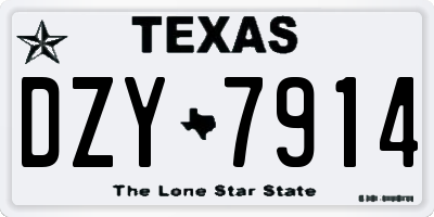 TX license plate DZY7914