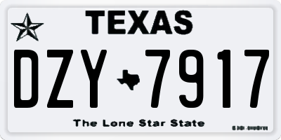 TX license plate DZY7917