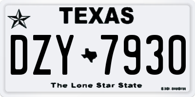 TX license plate DZY7930