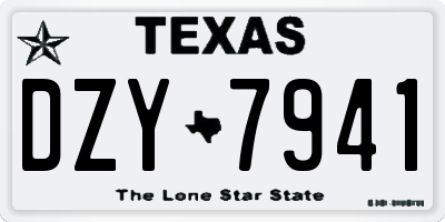 TX license plate DZY7941