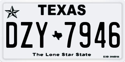 TX license plate DZY7946