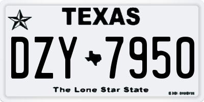 TX license plate DZY7950