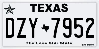 TX license plate DZY7952