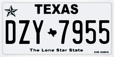 TX license plate DZY7955