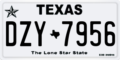 TX license plate DZY7956