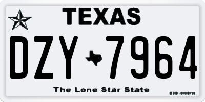 TX license plate DZY7964