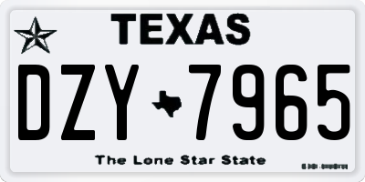 TX license plate DZY7965