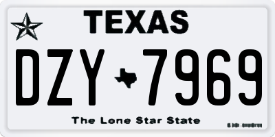 TX license plate DZY7969