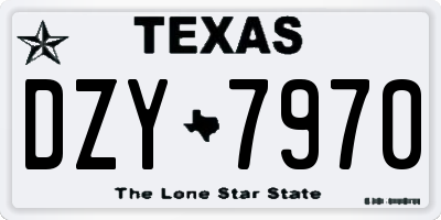 TX license plate DZY7970