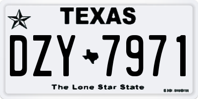 TX license plate DZY7971