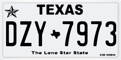 TX license plate DZY7973