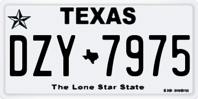 TX license plate DZY7975