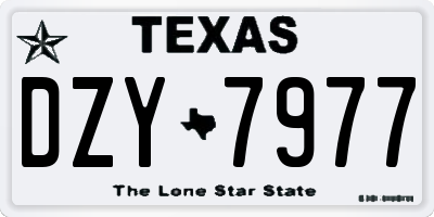 TX license plate DZY7977