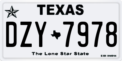 TX license plate DZY7978