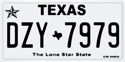 TX license plate DZY7979