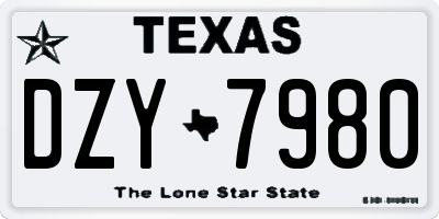 TX license plate DZY7980