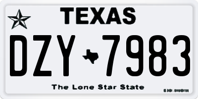 TX license plate DZY7983