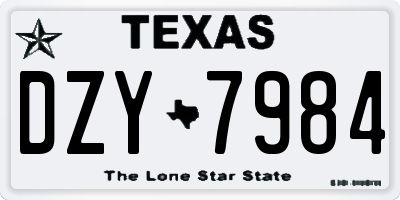 TX license plate DZY7984