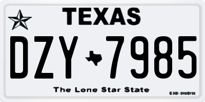 TX license plate DZY7985