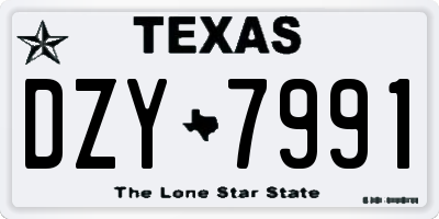 TX license plate DZY7991