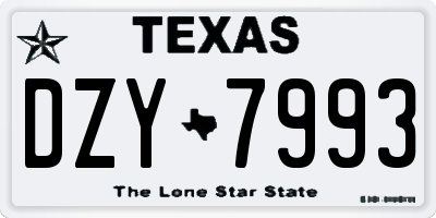 TX license plate DZY7993