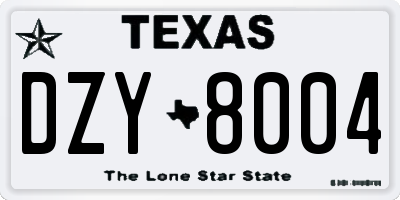 TX license plate DZY8004