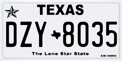 TX license plate DZY8035